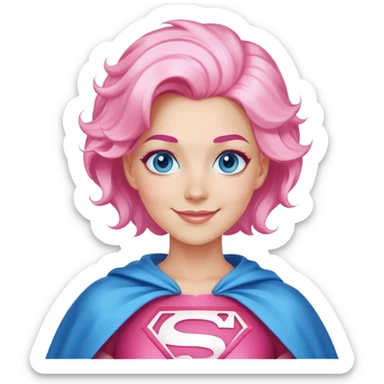 cotton candy woman super hero sticker