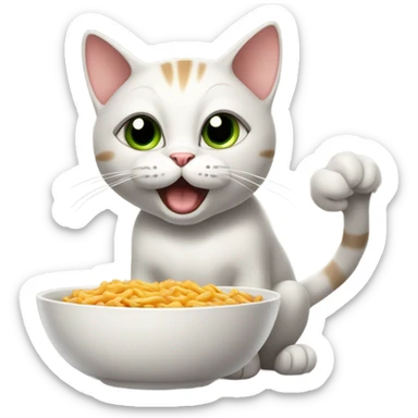 hungry cat, begging for food sticker
