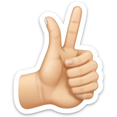 hand with middle finger, pointer finger, and thumb up sticker