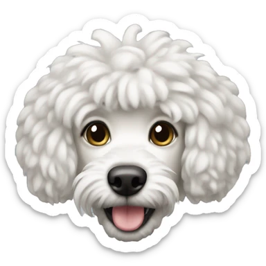 caniche blanco emoji sticker