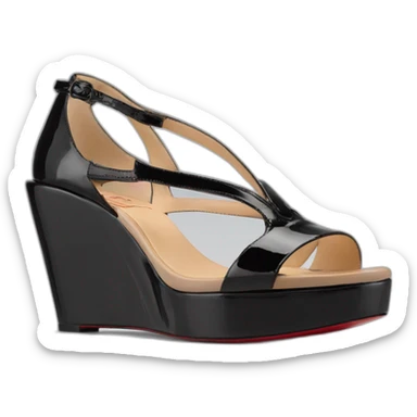 Platform wedges black patent louboutin sandal sticker