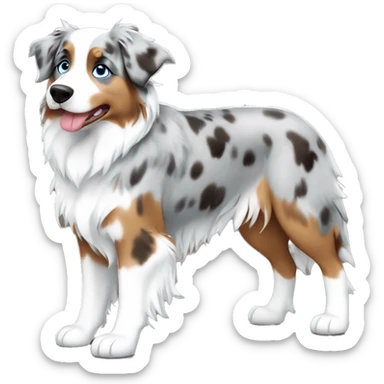 merle australian shepherd with blue eyes full body sticker