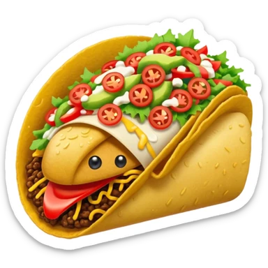 Cartoon taco sticker