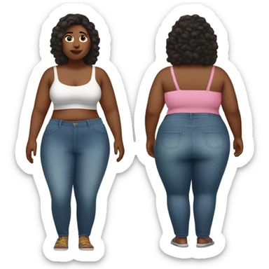 fat woman in a crop top sticker