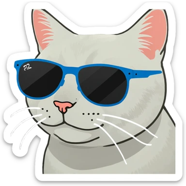 Cat with sunglasses sticker