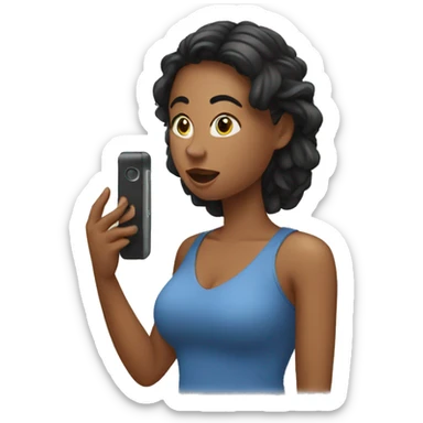 a confuse women trying to record a video sticker