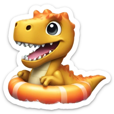 Dinosaur wearing floatie  sticker