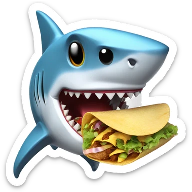 Shark eating a taco  sticker