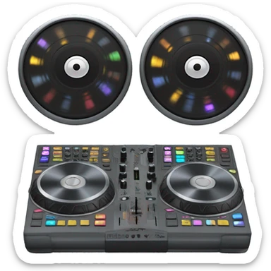 create an image of a DJ spinning a jog wheel on a ddj flx-4 controller with the inscription "baeshhh" sticker