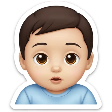 Baby with dark brown hair sticker