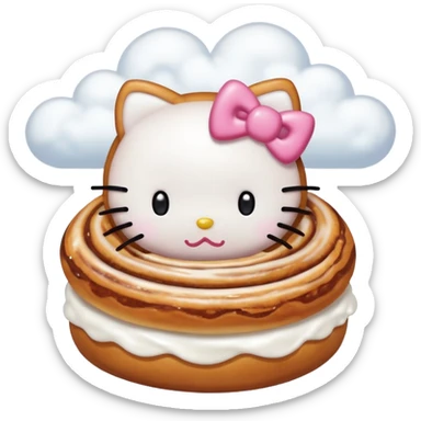Cinnamon roll from hello Kitty dancing in the clouds sticker