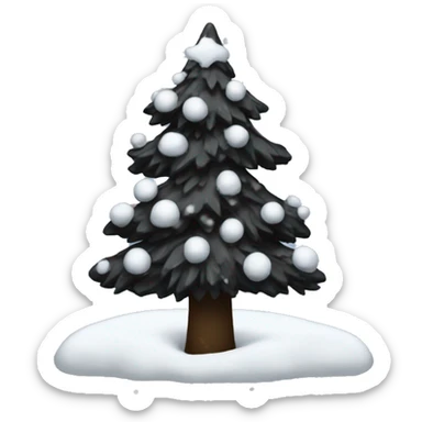 Black Christmas tree with snow sticker