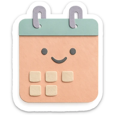 soft pastel cozy calendar box for bullet journal with a smiling face sticker