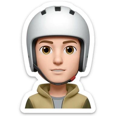 Eu de capacete branco sticker