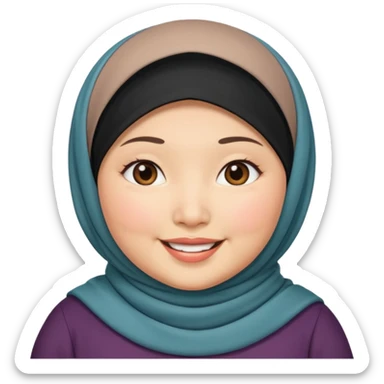 ASIAN WOMAN WITH HIJAB, CHUBBY sticker