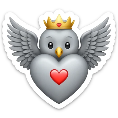 Corazom gris con una venda y alas (totalmente gris) sin detalles  sticker