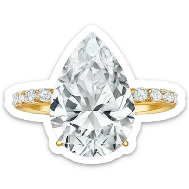 engagement ring pear shape sticker