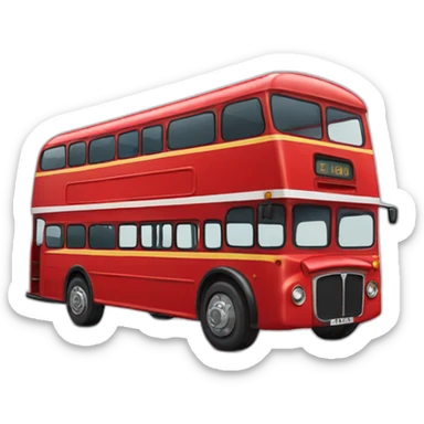 Red double decker bus sticker
