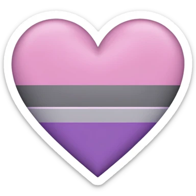heart with demisexual pride flag colors sticker