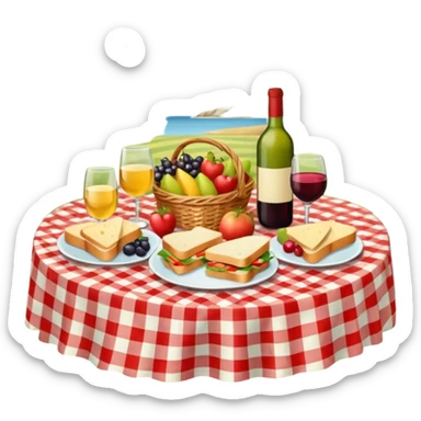 picnic banquet, having tablecloth sticker