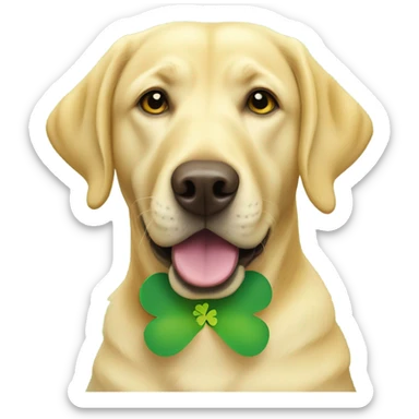 yellow labrador with a shamrock sticker