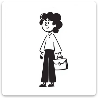 a person with a briefcase sticker