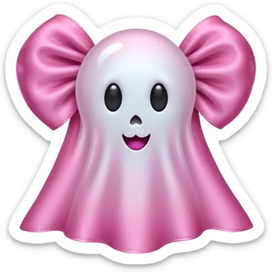 bow pink with ghost sticker