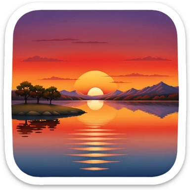 sunset in lake in Texas sticker