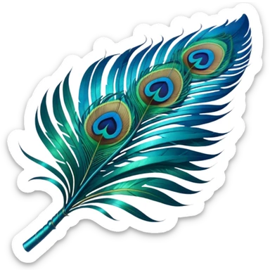 Devine Peacock feather sticker