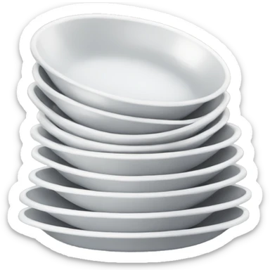a pile of clean dishes sticker