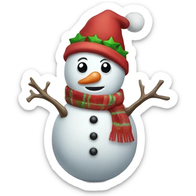 Christmas snowman sticker