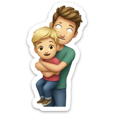 boy piggyback mum sticker