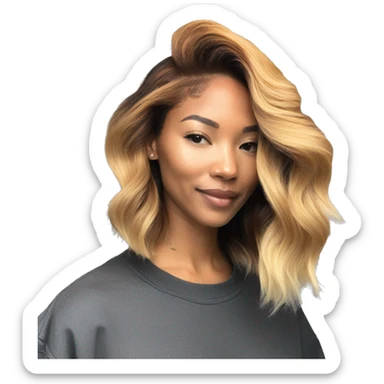 stylist in the process of bleaching a caramel balayage sticker