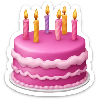 Pink birthday sticker