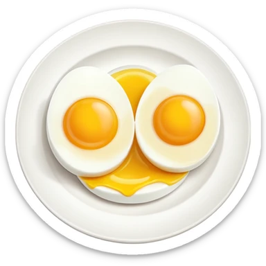 2 Boil egg cut in a plate sticker