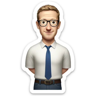 mark zuckerberg in glasses runs full body sticker