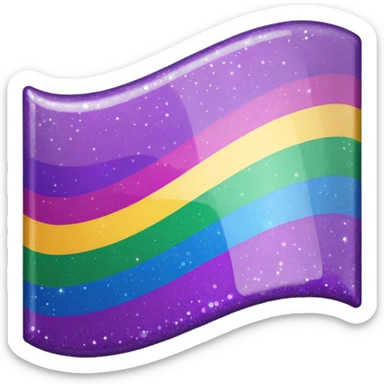 glitter cian and purple lgbtq sticker