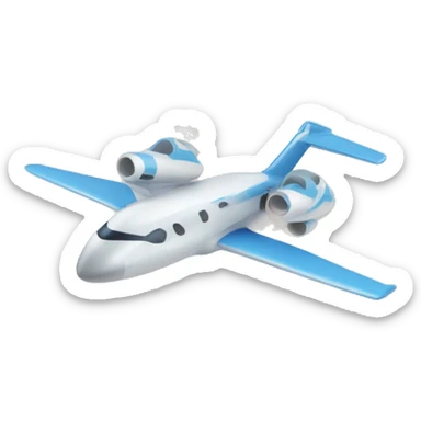 jet plane with cloud trails sticker