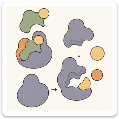 Ultra-detailed scientific illustration  (like in a school book) of enzyme digestion. Macro molecular view, clean white background, no text, no human figures or cartoon characters. Purely biological focus. sticker