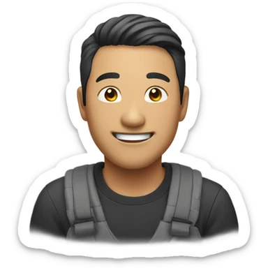 Asian man having a good time sticker