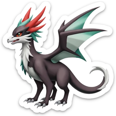 Noivern-Mightyena-Silvally-Fakémon-hybrid-creature (full body)  sticker