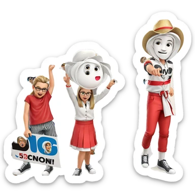 happy boys in stylish attire sticker