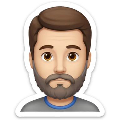 MALE, BROWN HAIR, GREY GOATY BEARD sticker