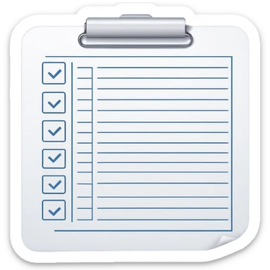 worksheet-style paper with checkboxes and horizontal lines, like a classroom handout sticker