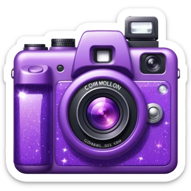 Glitter Camera Purple sticker