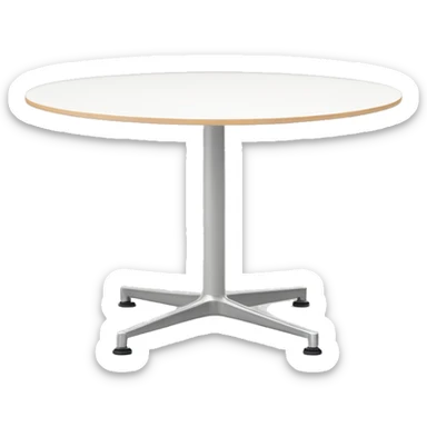 white Eames Universal Base Round Table sticker