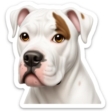 White American bulldog with brown spot left eye sticker