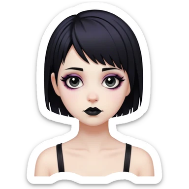 Goth short hair girl sticker
