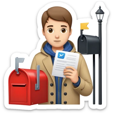 waiting at mailbox sticker