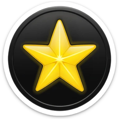 Make a star inside a clean black circle only and the star looks like the star in ios keyboard  sticker